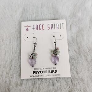 NEW Peyote Bird Free Spirit Purple and Silver Dangle Hook Earrings